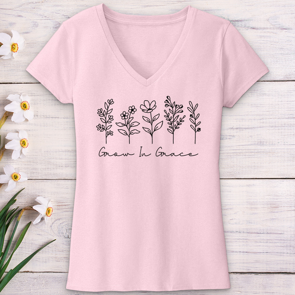 Grow In Grace V-Neck Tee