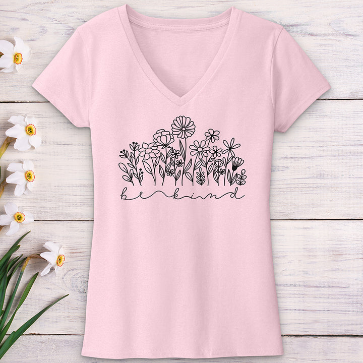 Be Kind Garden Black V-Neck Tee