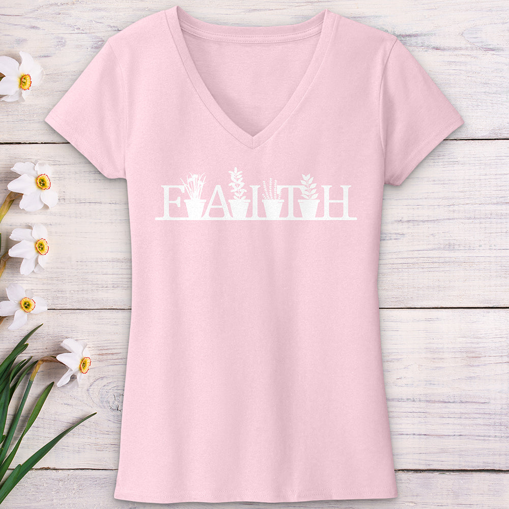 Faith Garden Letters V-Neck Tee