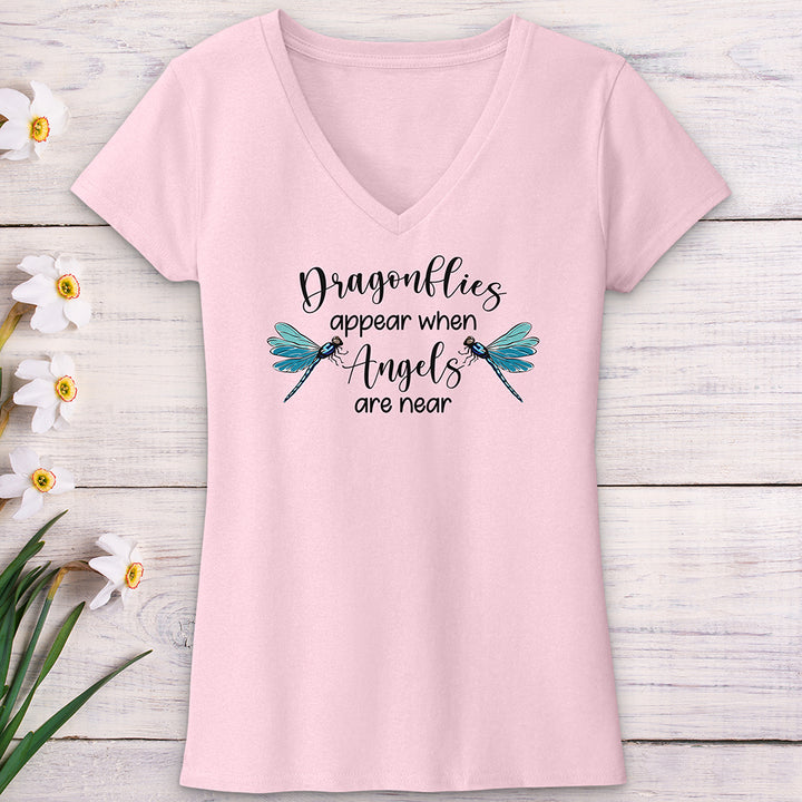 Dragonflies Appear V-Neck Tee