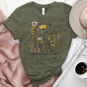 Planted in Faith, Growing in Grace Heathered Tee