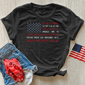 Pledge of Allegiance Flag Heathered Tee