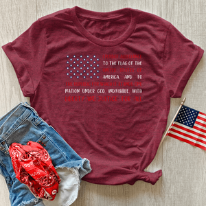 Pledge of Allegiance Flag Heathered Tee