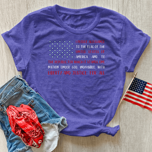 Pledge of Allegiance Flag Heathered Tee