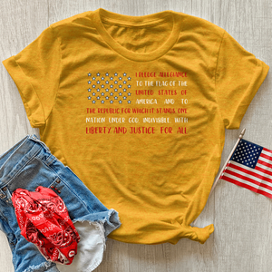 Pledge of Allegiance Flag Heathered Tee