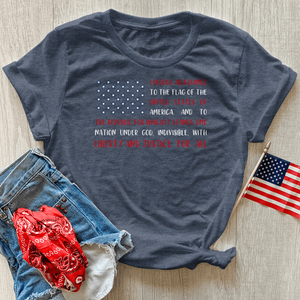 Pledge of Allegiance Flag Heathered Tee