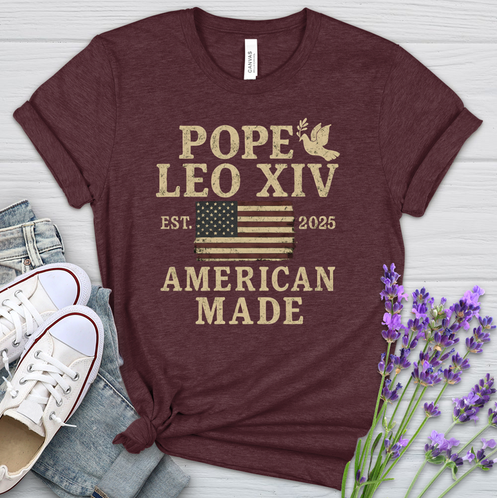 Pope Leo XIV American Made Heathered Tee