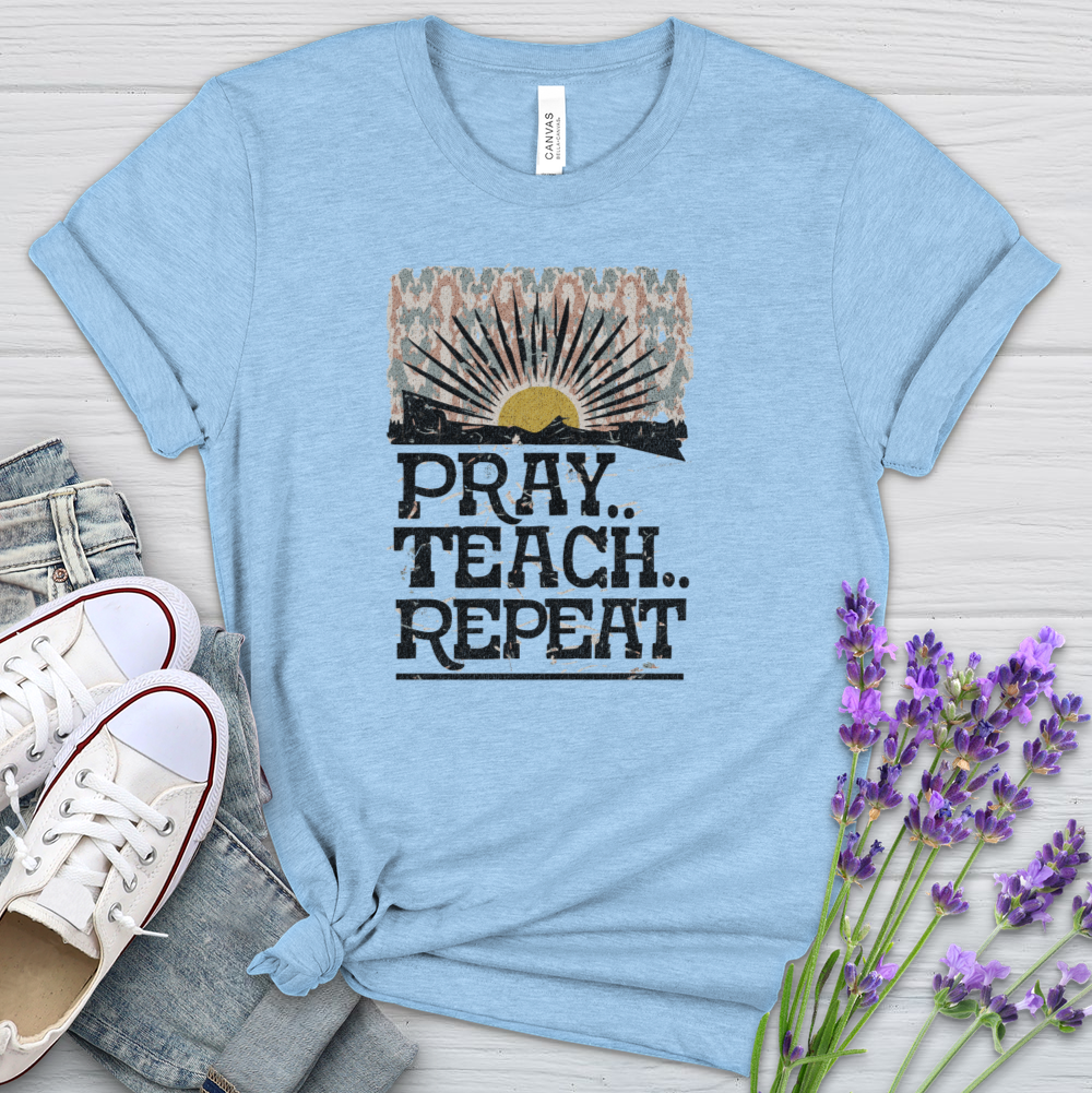 Pray Teach Repeat Heathered Tee