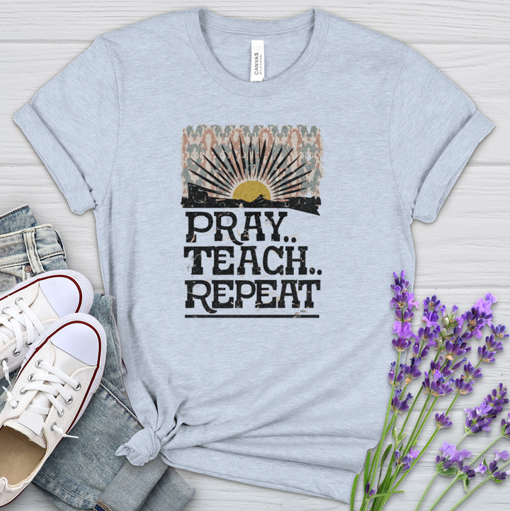 Pray Teach Repeat Heathered Tee