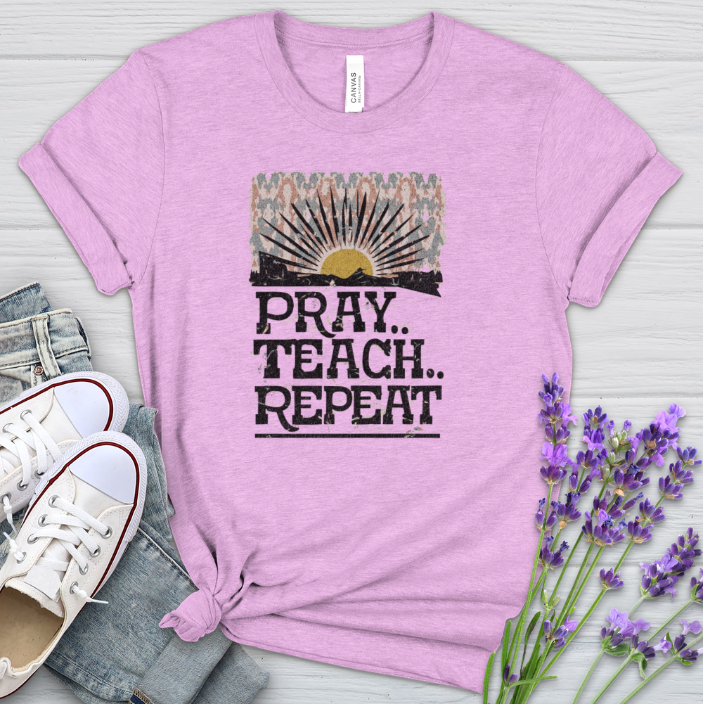 Pray Teach Repeat Heathered Tee