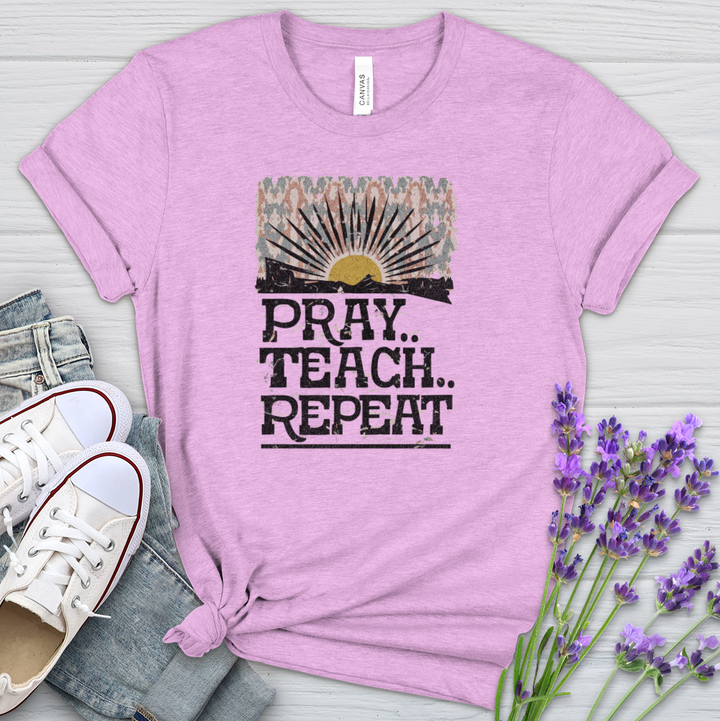 Pray Teach Repeat Heathered Tee