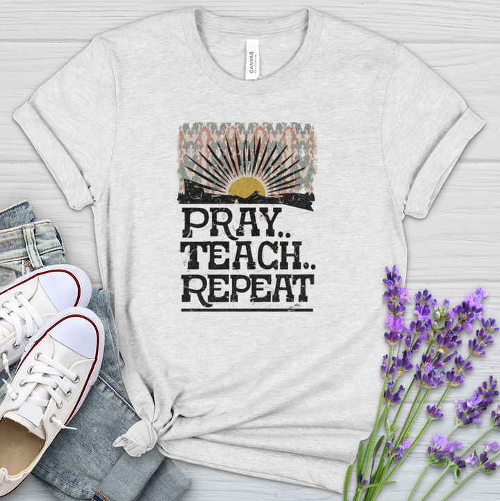 Pray Teach Repeat Heathered Tee