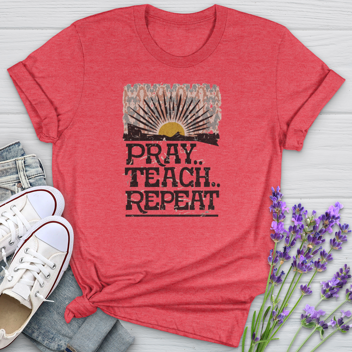 Pray Teach Repeat Softstyle Tee