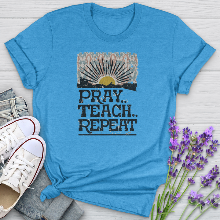 Pray Teach Repeat Softstyle Tee