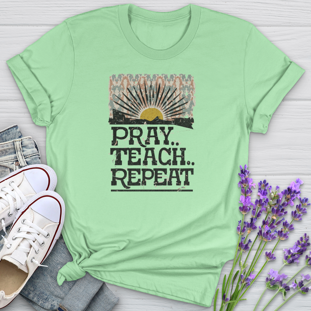 Pray Teach Repeat Softstyle Tee