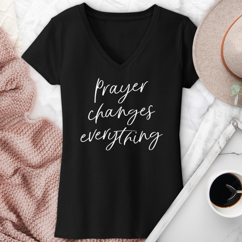 Prayer Changes Everything V-Neck Tee