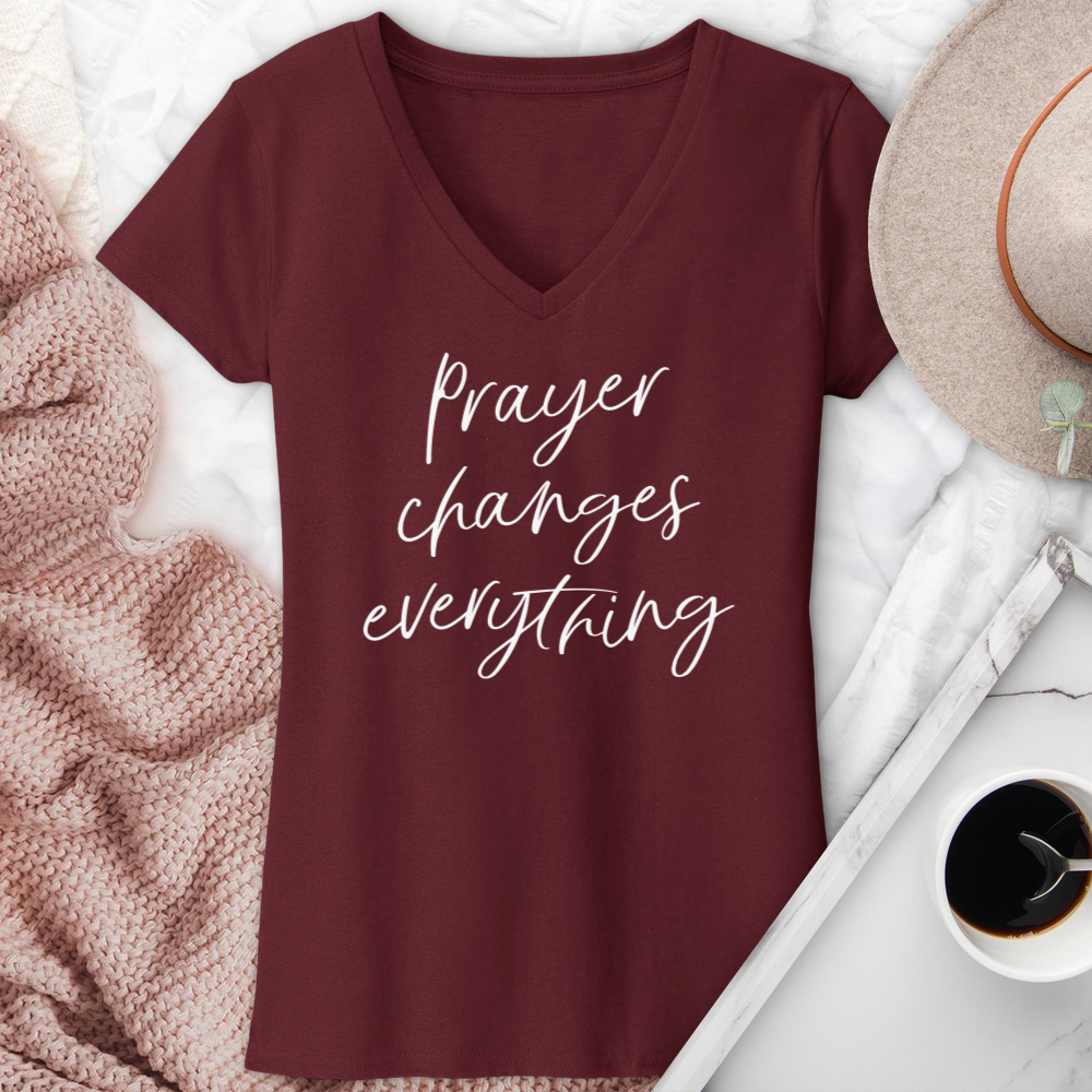 Prayer Changes Everything V-Neck Tee