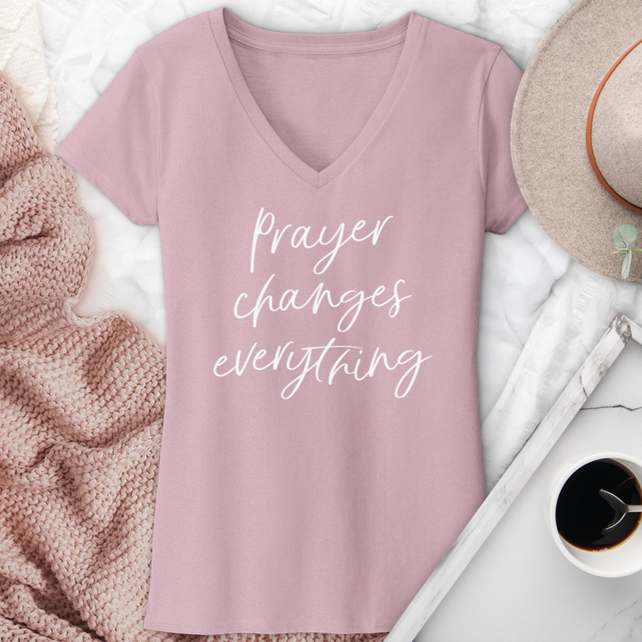 Prayer Changes Everything V-Neck Tee