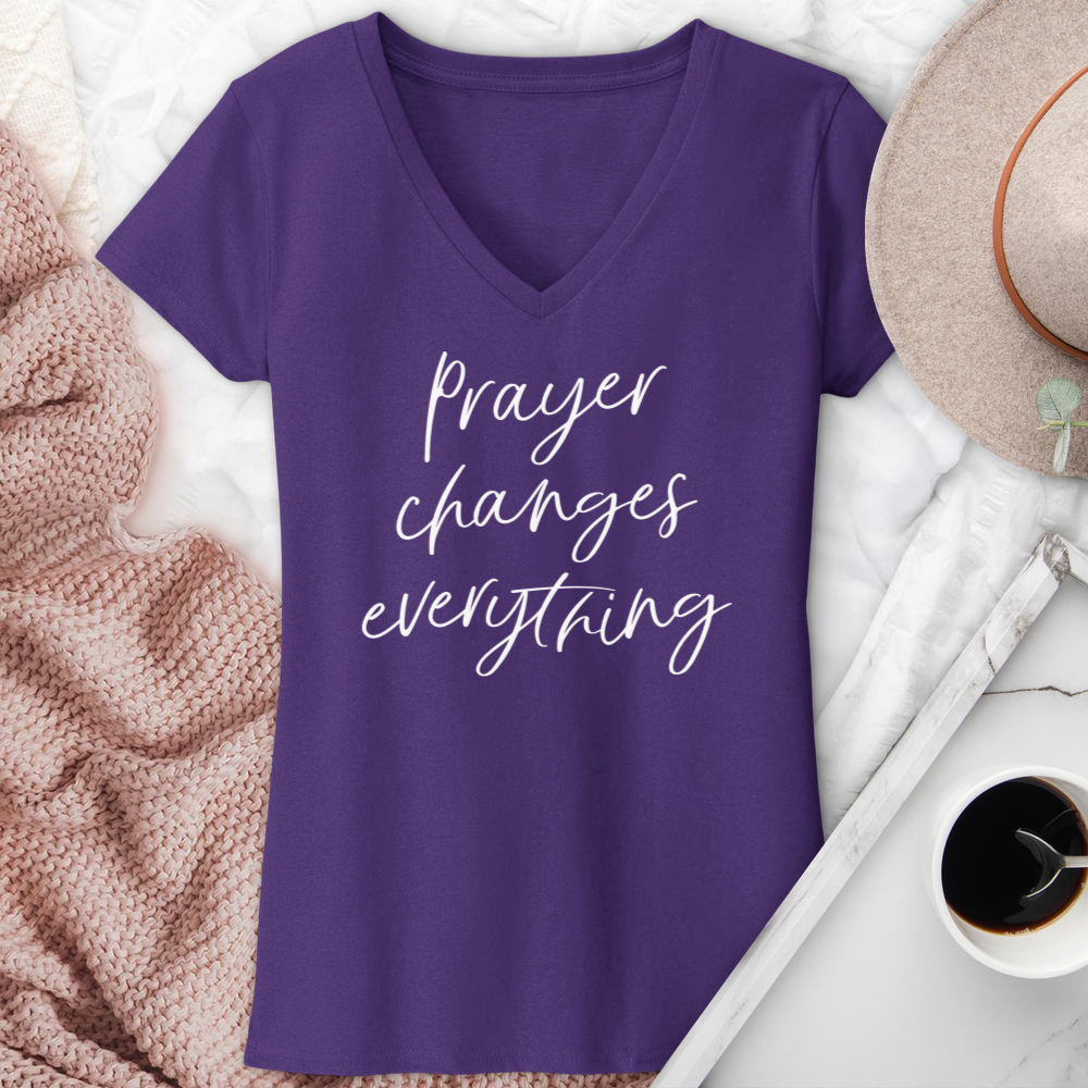 Prayer Changes Everything V-Neck Tee