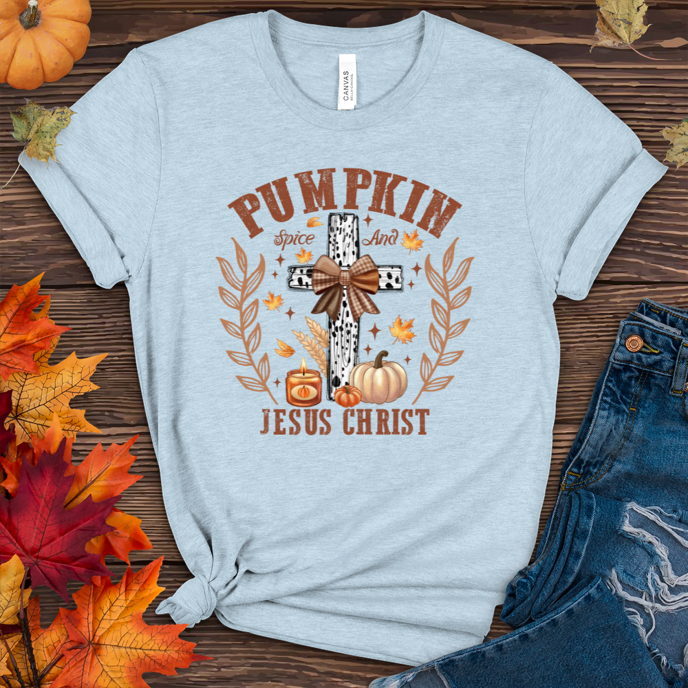 Pumpkin Spice & Jesus Christ Fall Heathered Tee
