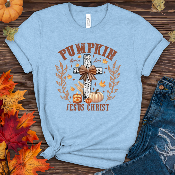 Pumpkin Spice & Jesus Christ Fall Heathered Tee