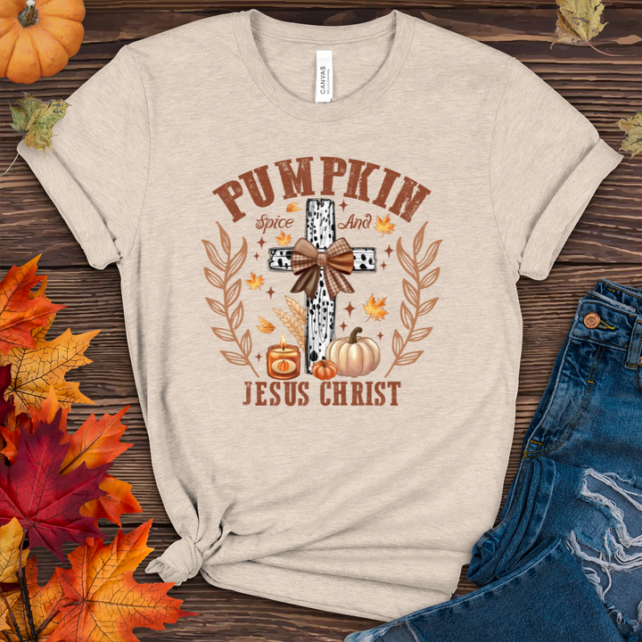 Pumpkin Spice & Jesus Christ Fall Heathered Tee