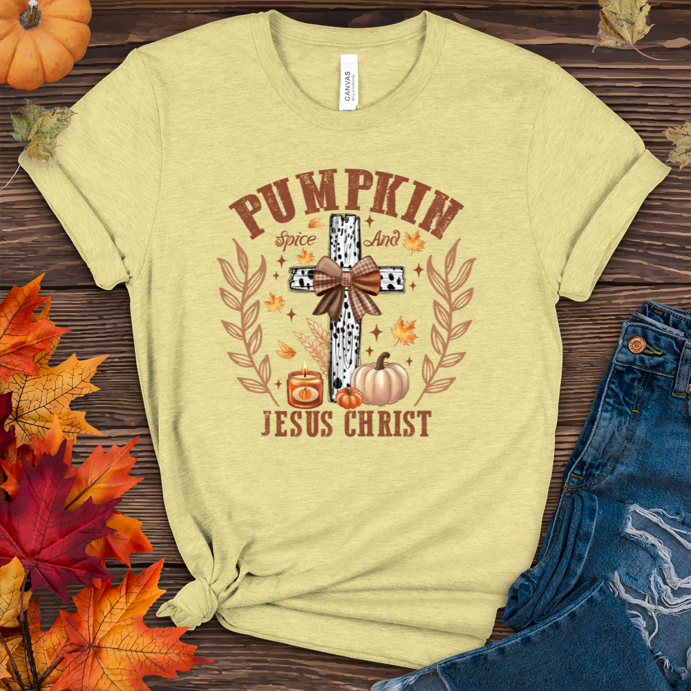 Pumpkin Spice & Jesus Christ Fall Heathered Tee