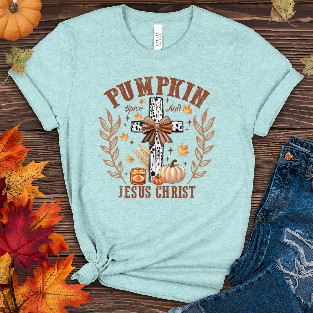 Pumpkin Spice & Jesus Christ Fall Heathered Tee