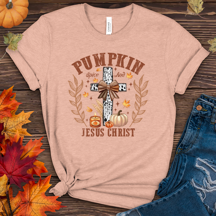 Pumpkin Spice & Jesus Christ Fall Heathered Tee