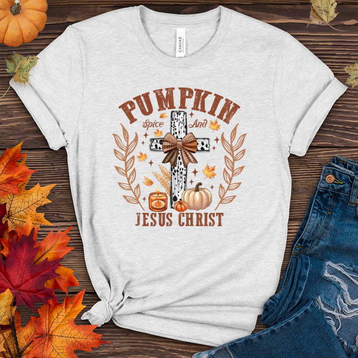 Pumpkin Spice & Jesus Christ Fall Heathered Tee