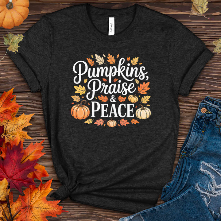 Pumpkins Praise & Peace Heathered Tee