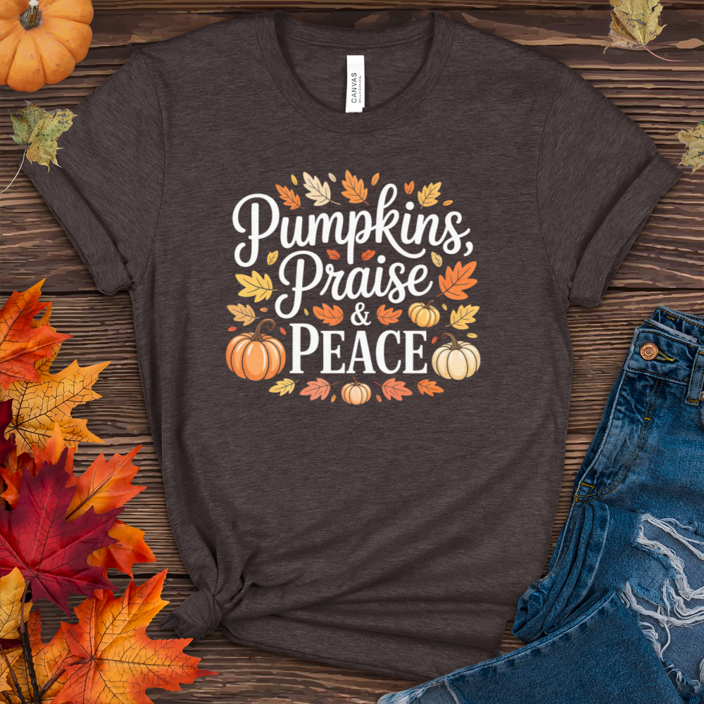 Pumpkins Praise & Peace Heathered Tee