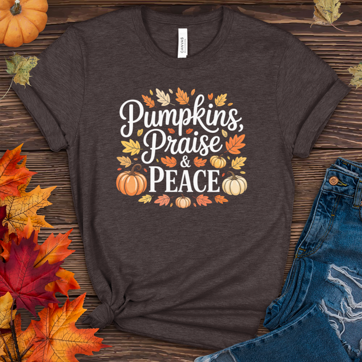 Pumpkins Praise & Peace Heathered Tee