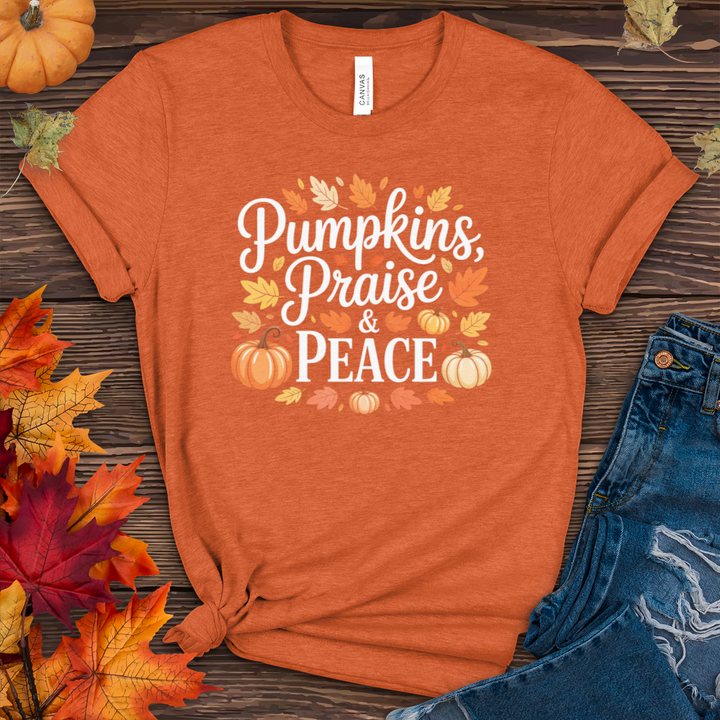 Pumpkins Praise & Peace Heathered Tee