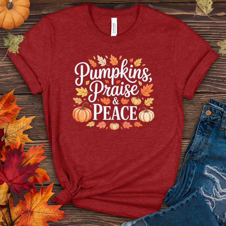Pumpkins Praise & Peace Heathered Tee