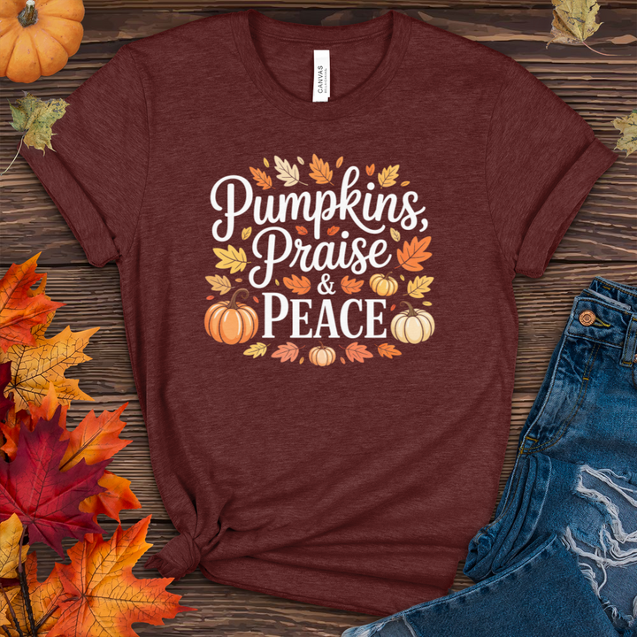 Pumpkins Praise & Peace Heathered Tee