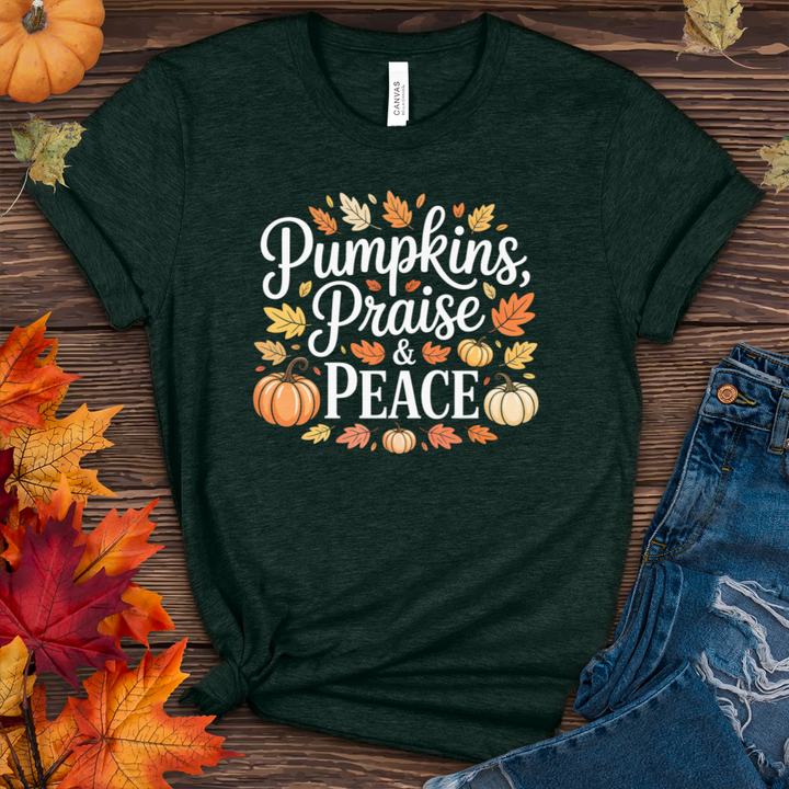 Pumpkins Praise & Peace Heathered Tee
