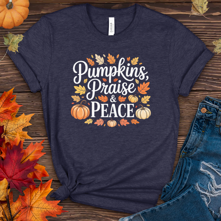 Pumpkins Praise & Peace Heathered Tee