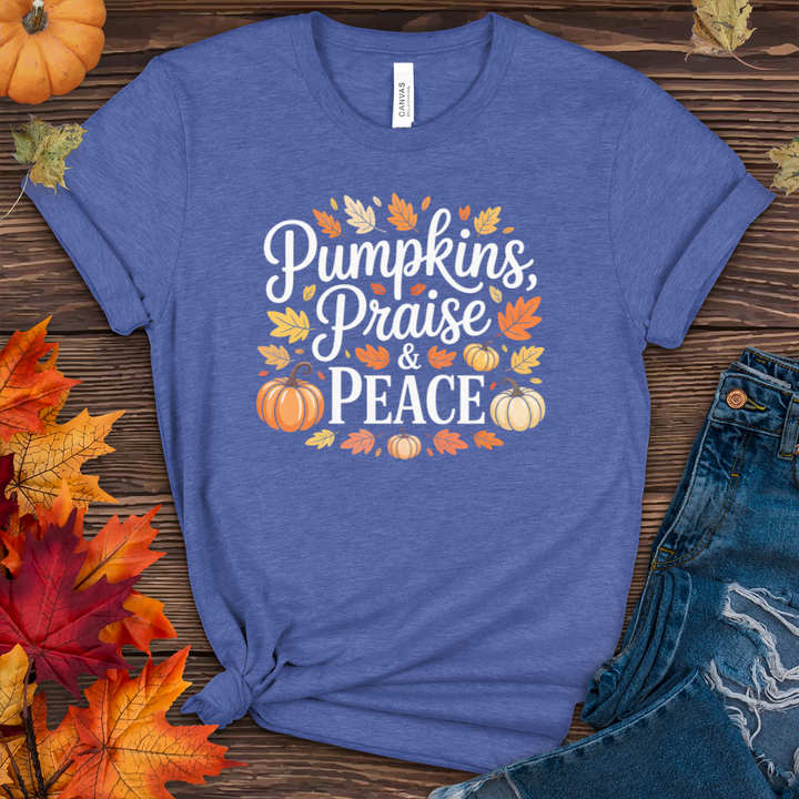 Pumpkins Praise & Peace Heathered Tee