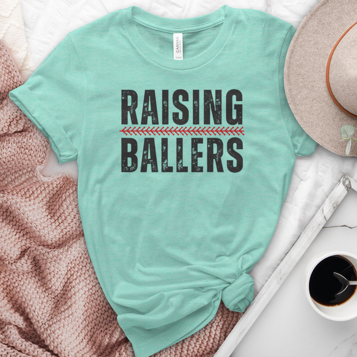 Raising Ballers Baseball Heathered Tee