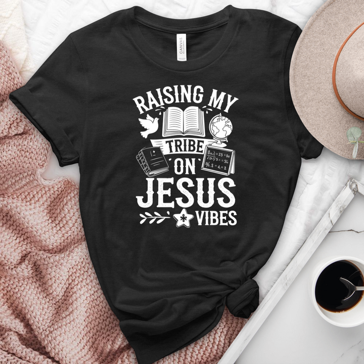 Raising My Tribe On Jesus Vibes Heathered Tee