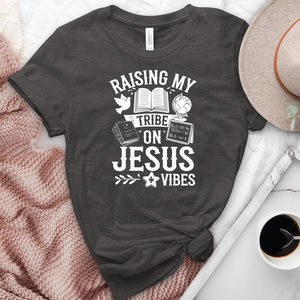 Raising My Tribe On Jesus Vibes Heathered Tee