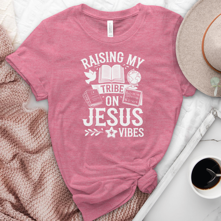 Raising My Tribe On Jesus Vibes Heathered Tee