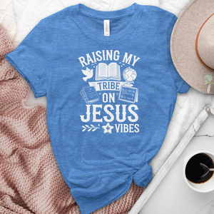 Raising My Tribe On Jesus Vibes Heathered Tee