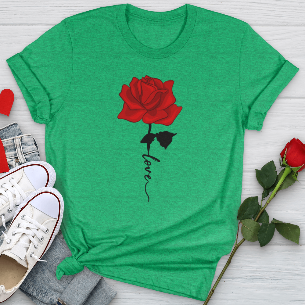 Red Love Rose Softstyle Tee