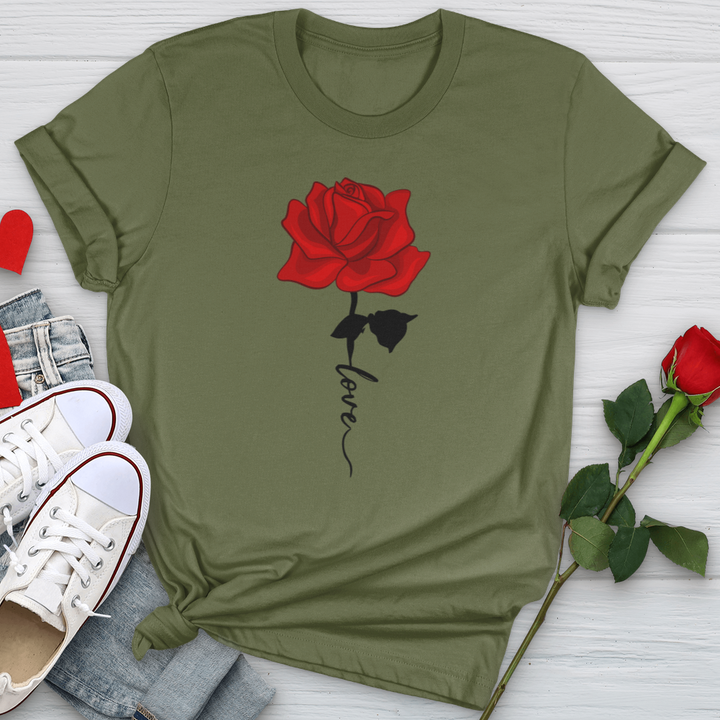 Red Love Rose Softstyle Tee