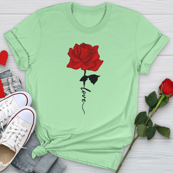 Red Love Rose Softstyle Tee