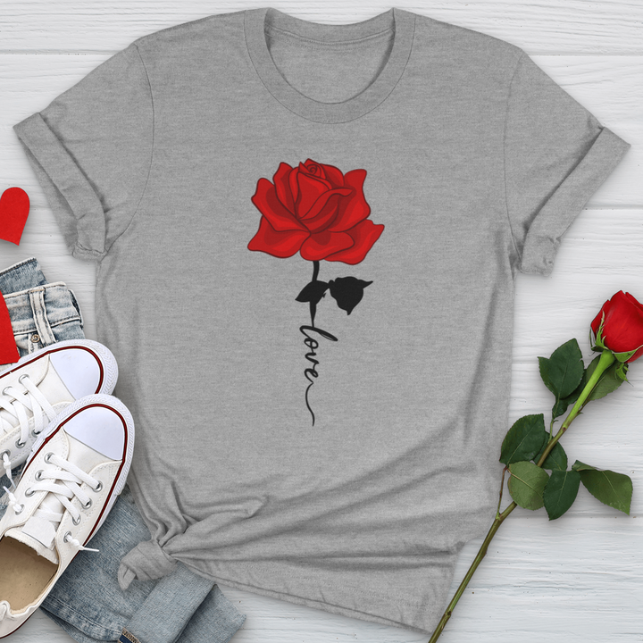 Red Love Rose Softstyle Tee