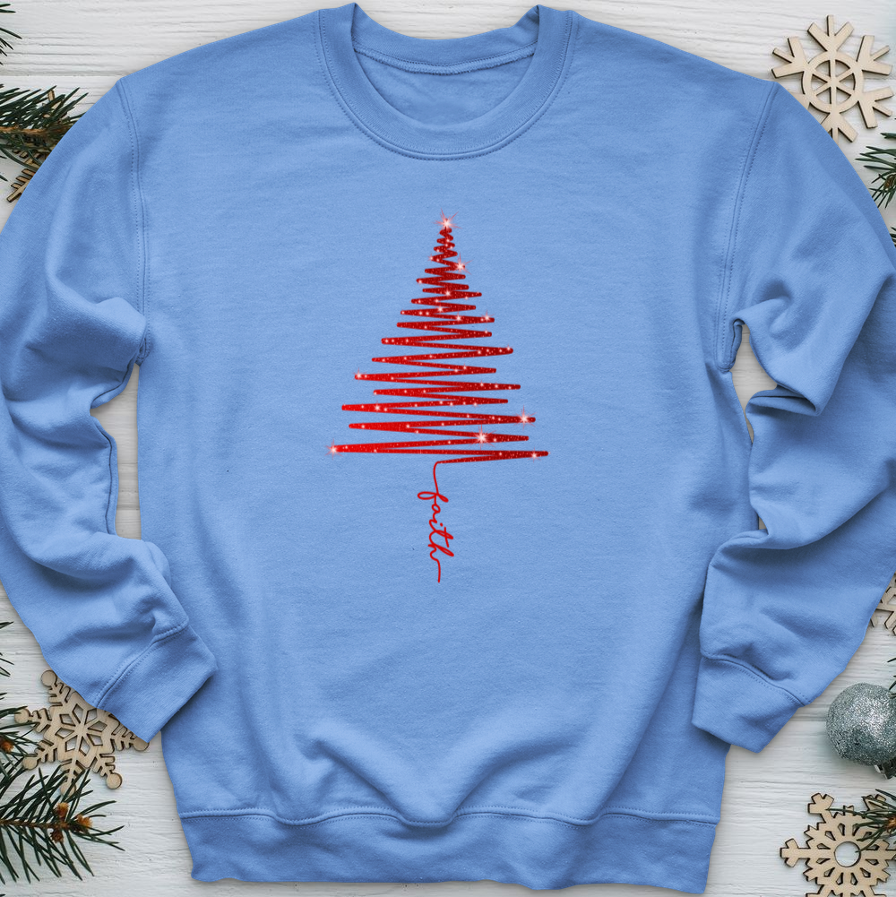 Gleaming Red Faith Tree Crewneck