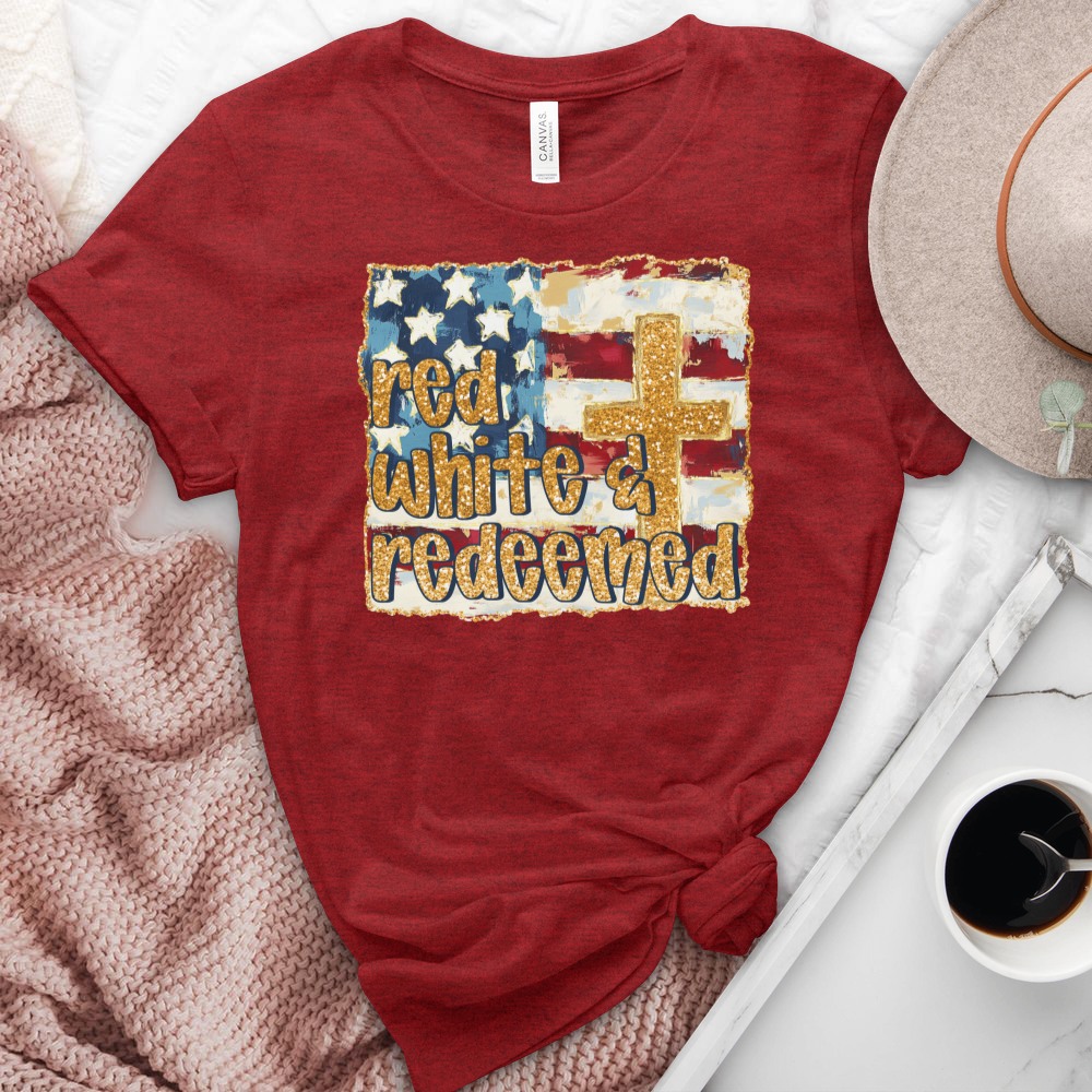 Red White & Redeemed Heathered Tee